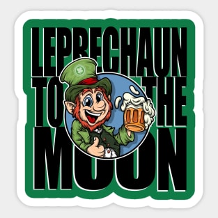 Leprechaun Token - LEP - Black - TO THE MOON Sticker